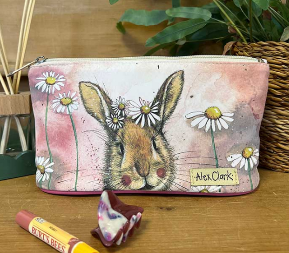 Rabbit and Daisies Makeup Bag